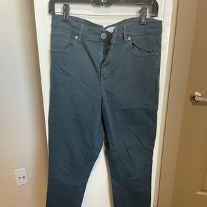 Loft Green Modern Skinny Jeans with detailed edge